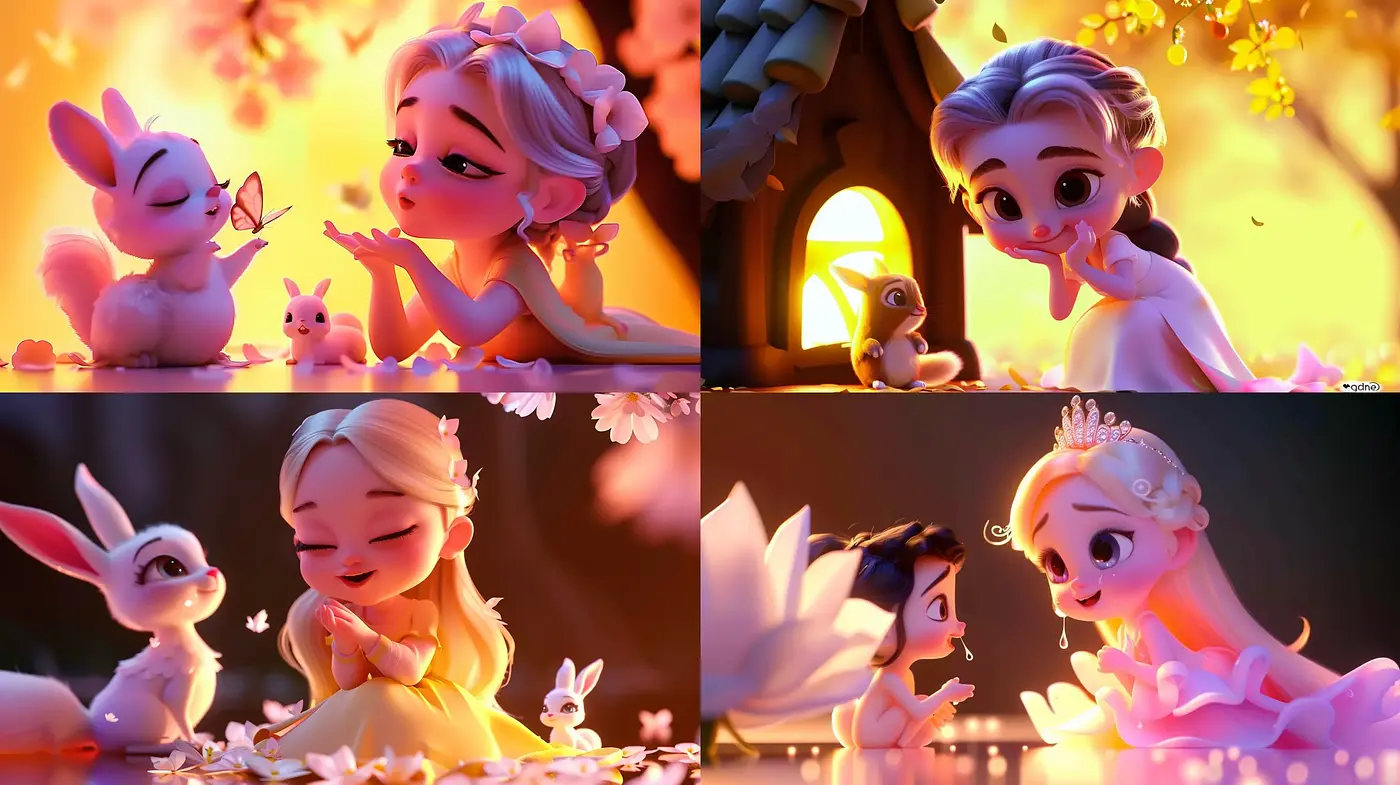 Enchanted Twilight Whimsy: A Serene Pastel Fusion of 3D Animation and Storybook Charm - Midjourney sref style
