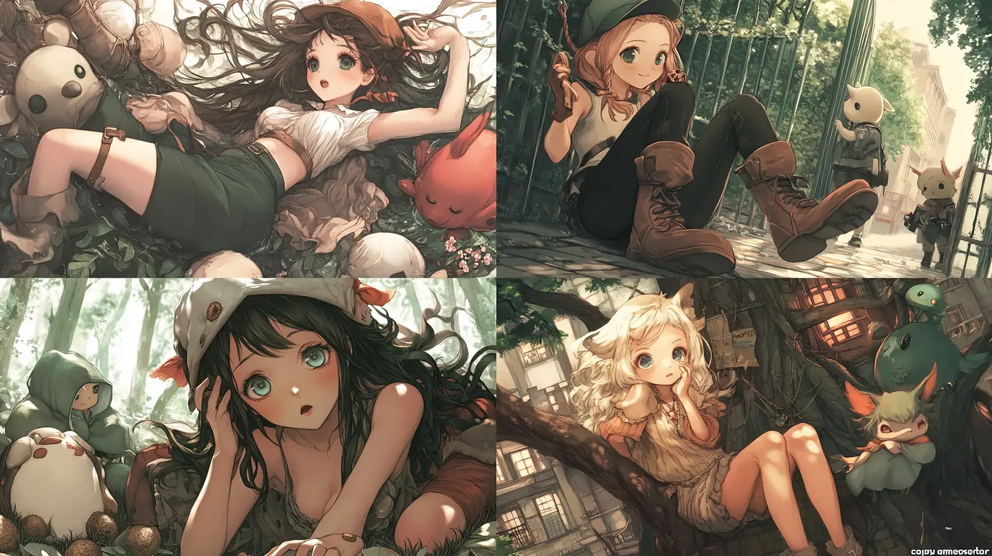 Enchanting Sepia-Toned Anime Dreamscape - Midjourney sref style