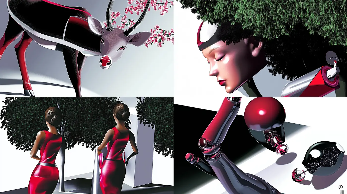 Sleek Futurism Meets Organics in a Stylized Reality - Midjourney sref style