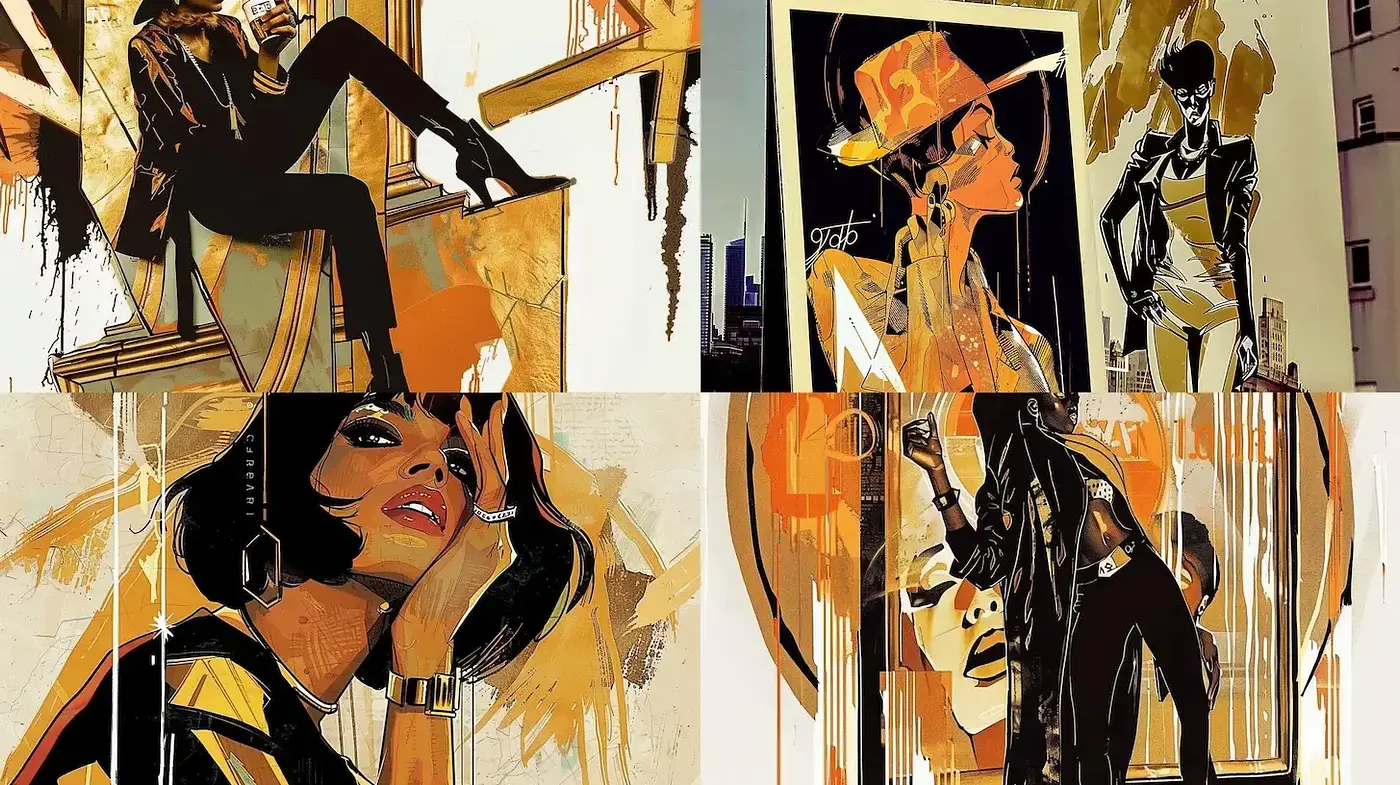Stylized Graphic Novel Expressionism - Midjourney sref style