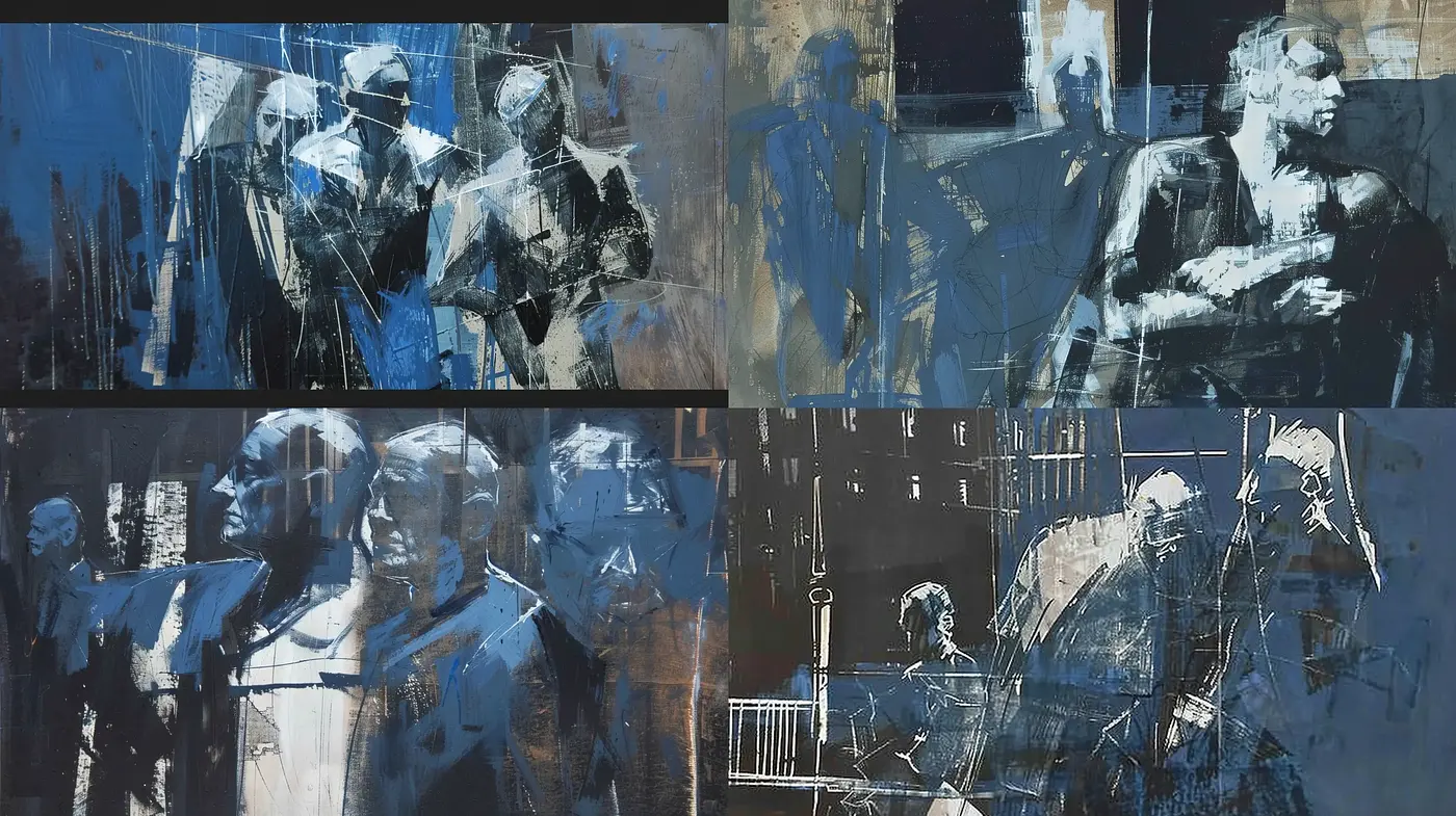 Abstract Expressionist Fusion with Urban Grunge Overtones - Midjourney sref style