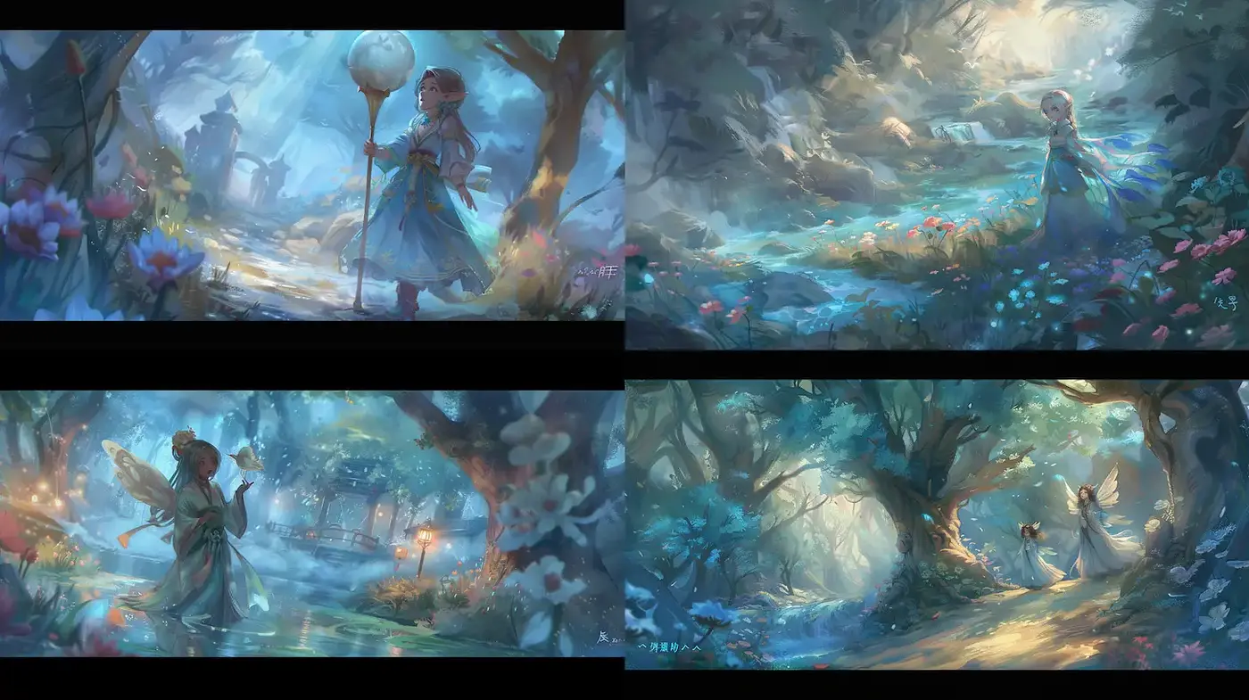 Enchanted Dreamscapes with Ethereal Light and Mystical Elements - Midjourney sref style