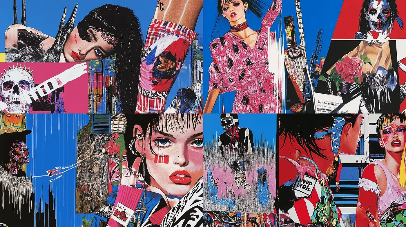 Neon Graffiti Clash: A Fusion of Pop Art and Urban Street Art - Midjourney sref style