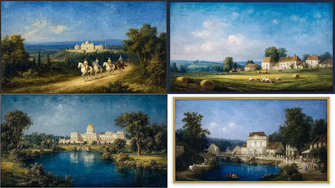 Romantic European Landscapes with Classical Influence - Midjourney sref style