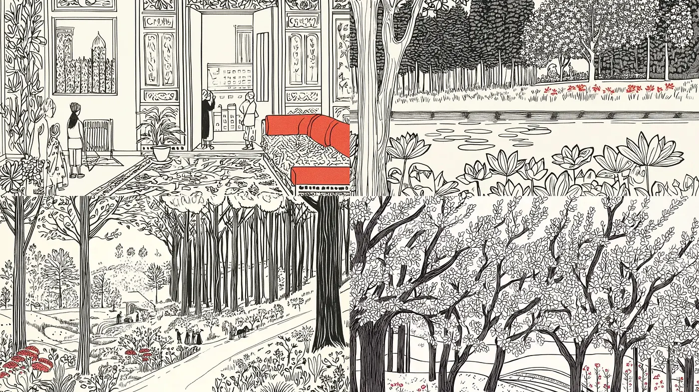 Intricate Monochromatic Storybook Illustration Elegance - Midjourney sref style