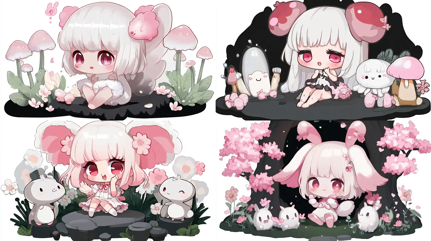 Enchanting Chibi Fantasy Blush - Midjourney sref style