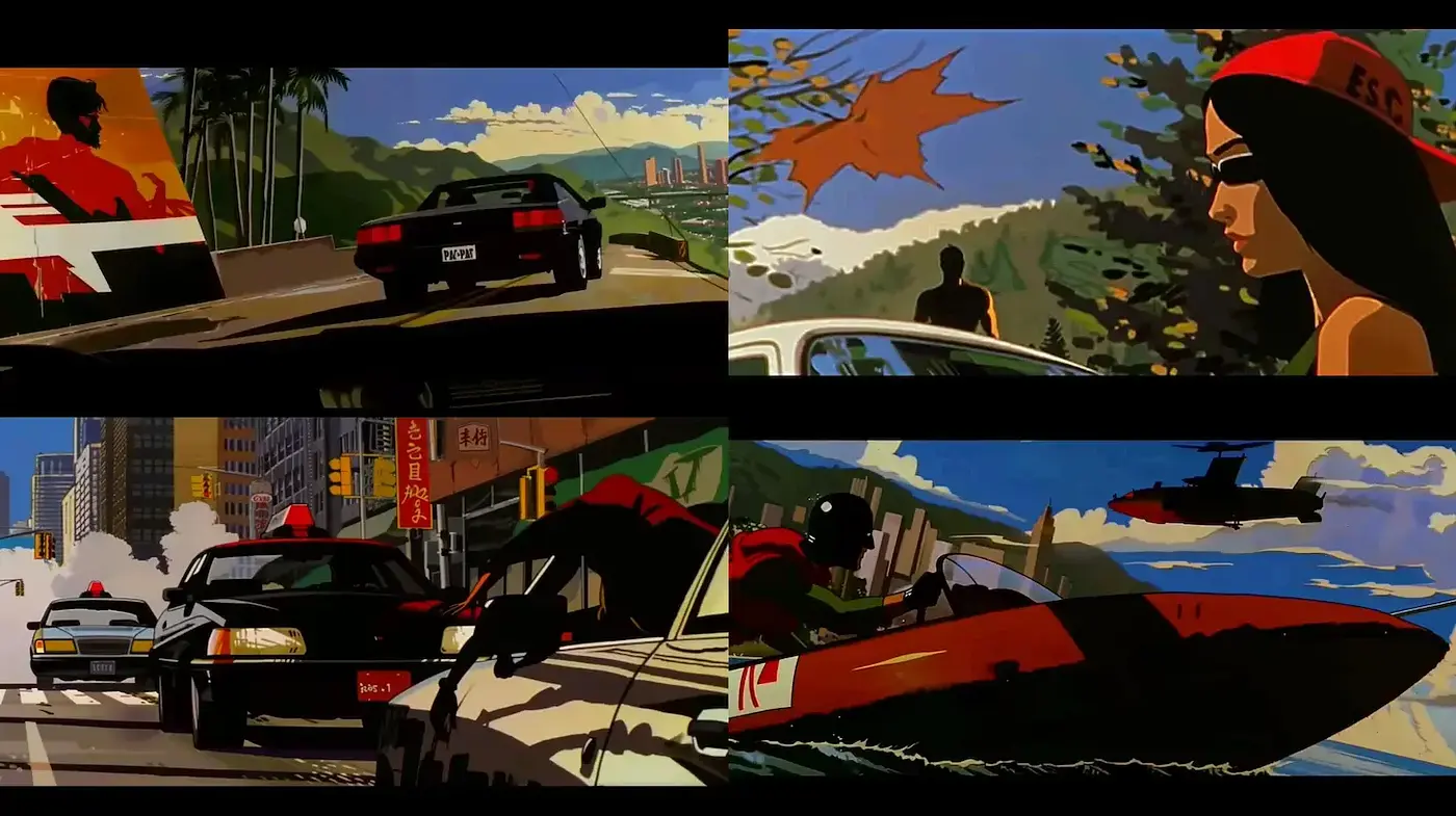 Vibrant Urban Action with Retro Comic Influences - Midjourney sref style