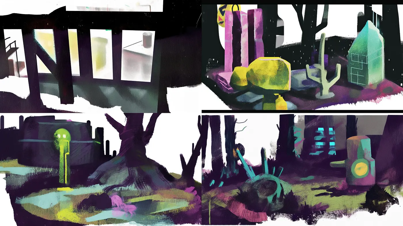 Ethereal Dreamscape in Brushstroke Harmony - Midjourney sref style