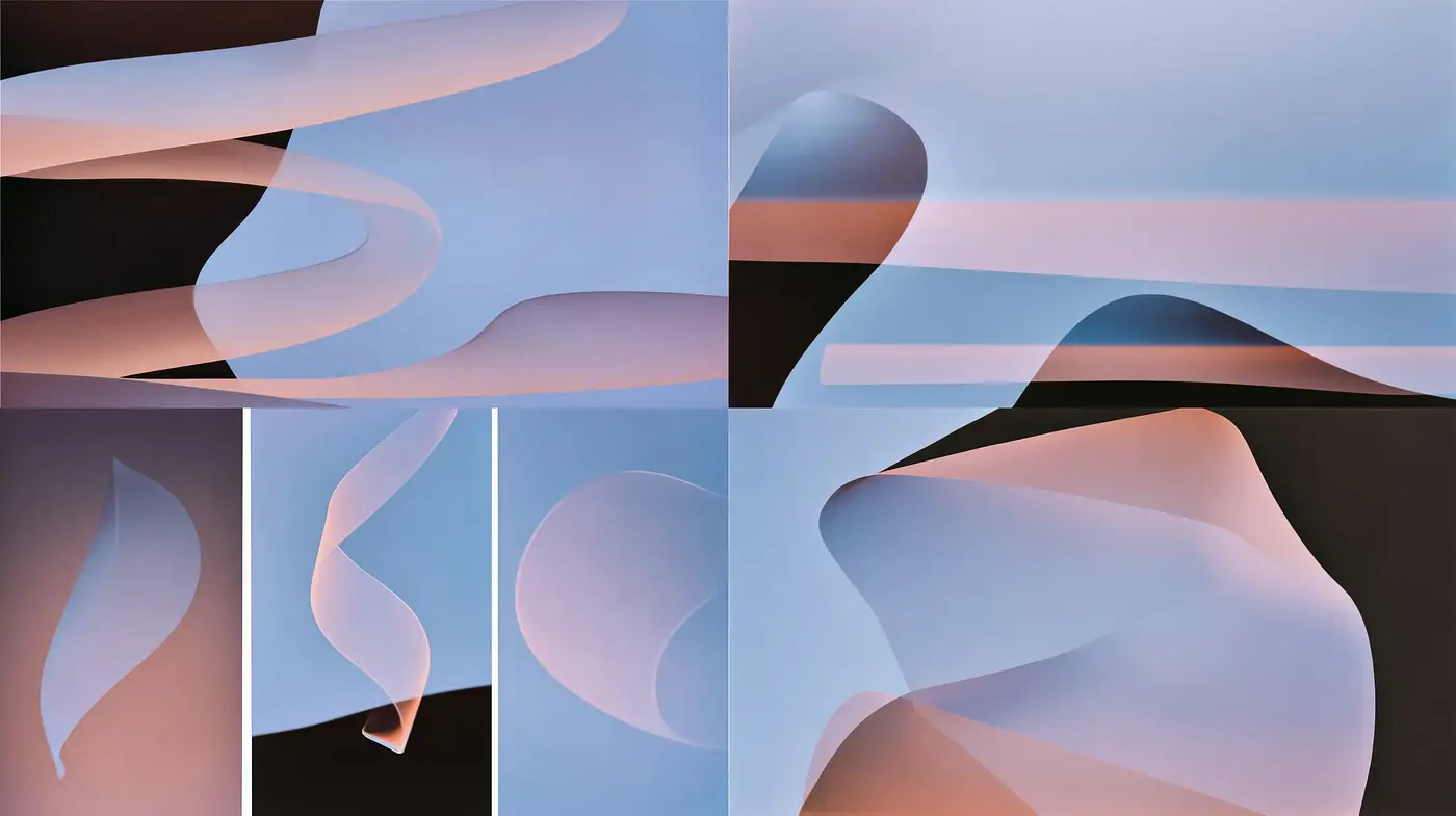 Elegant Abstract Composition with Smooth Lines and Gradients - Midjourney sref style