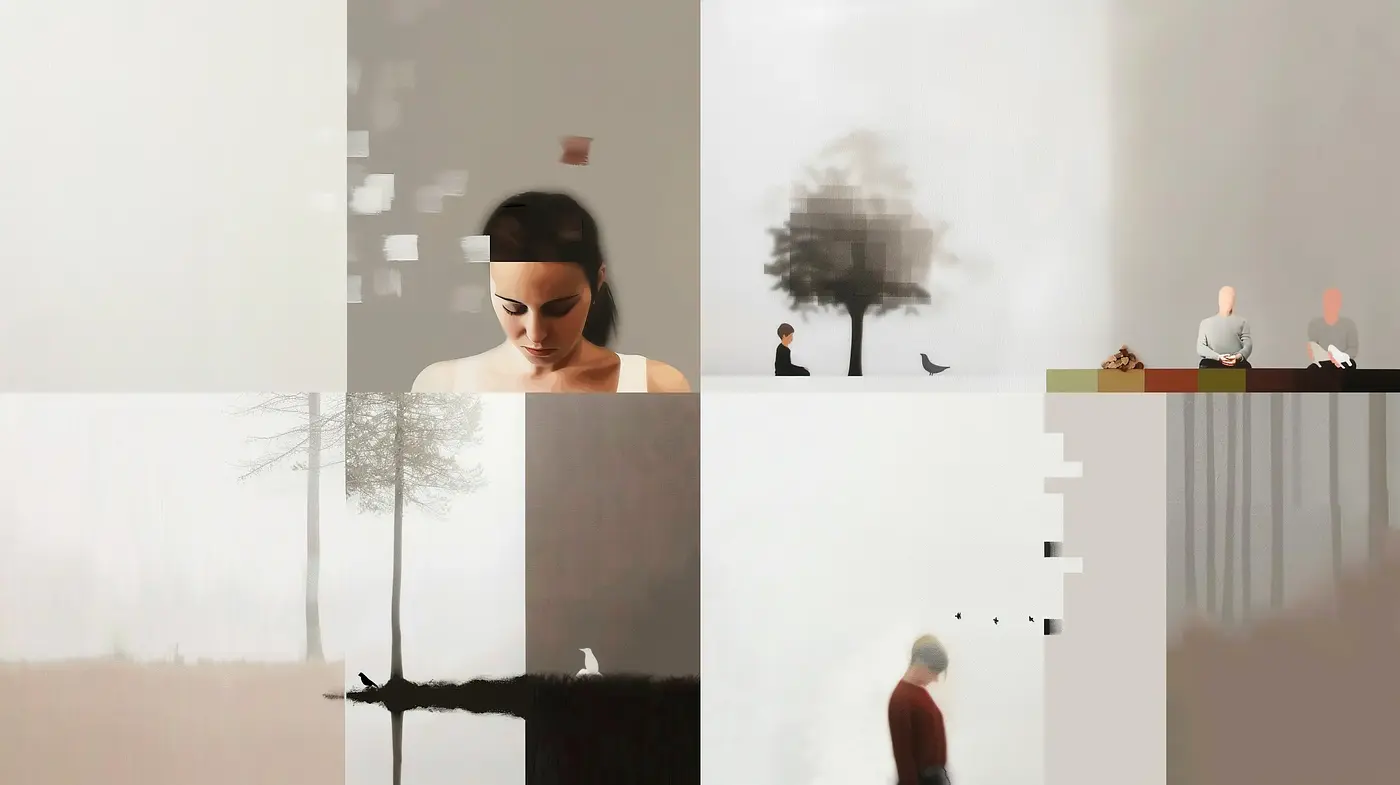 Ethereal Mists and Pixelated Fragments: A Dreamlike Fusion - Midjourney sref style