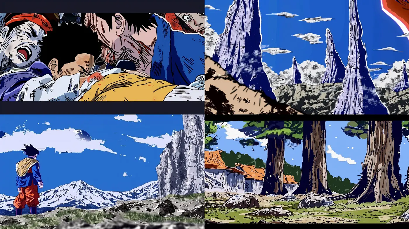 Vintage Manga Illustration Essence with a Vibrant Twist - Midjourney sref style
