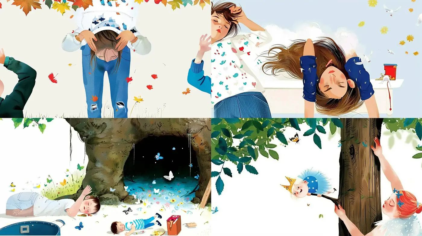 Whimsical Storybook Illustration with a Contemporary Twist - Midjourney sref style