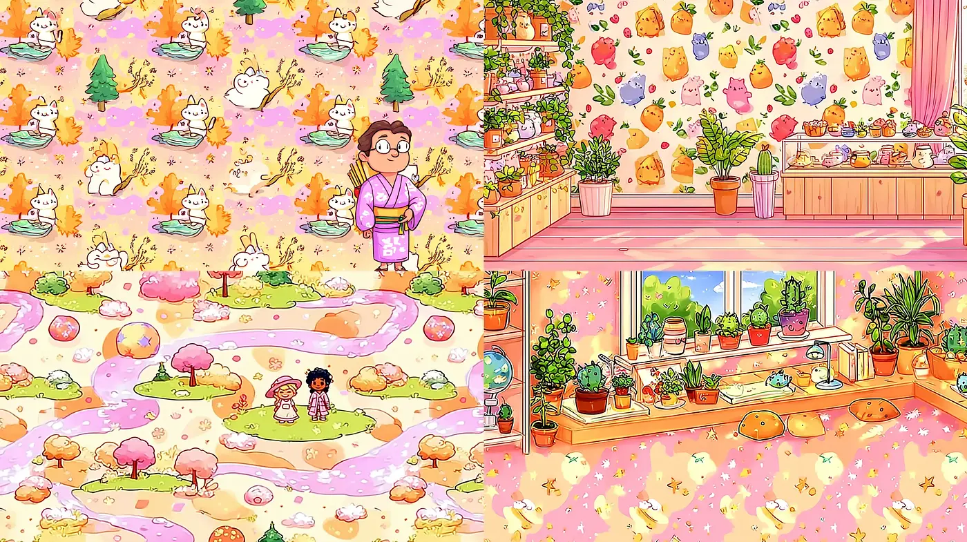Charming Whimsical Style with Playful Elements and Soft Colors - Midjourney sref style