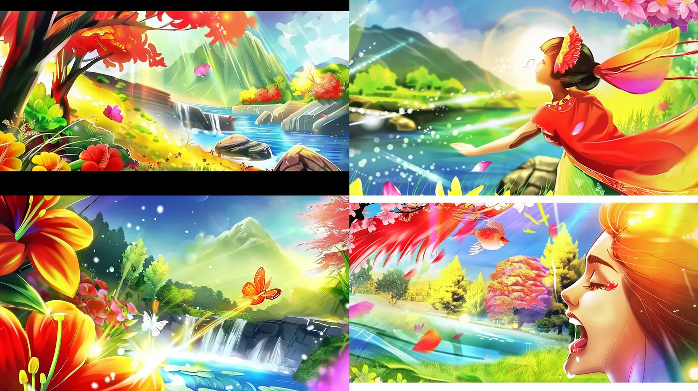 Luminous Dreamscapes: A Vivid Journey Through Enchanted Natural Vistas - Midjourney sref style