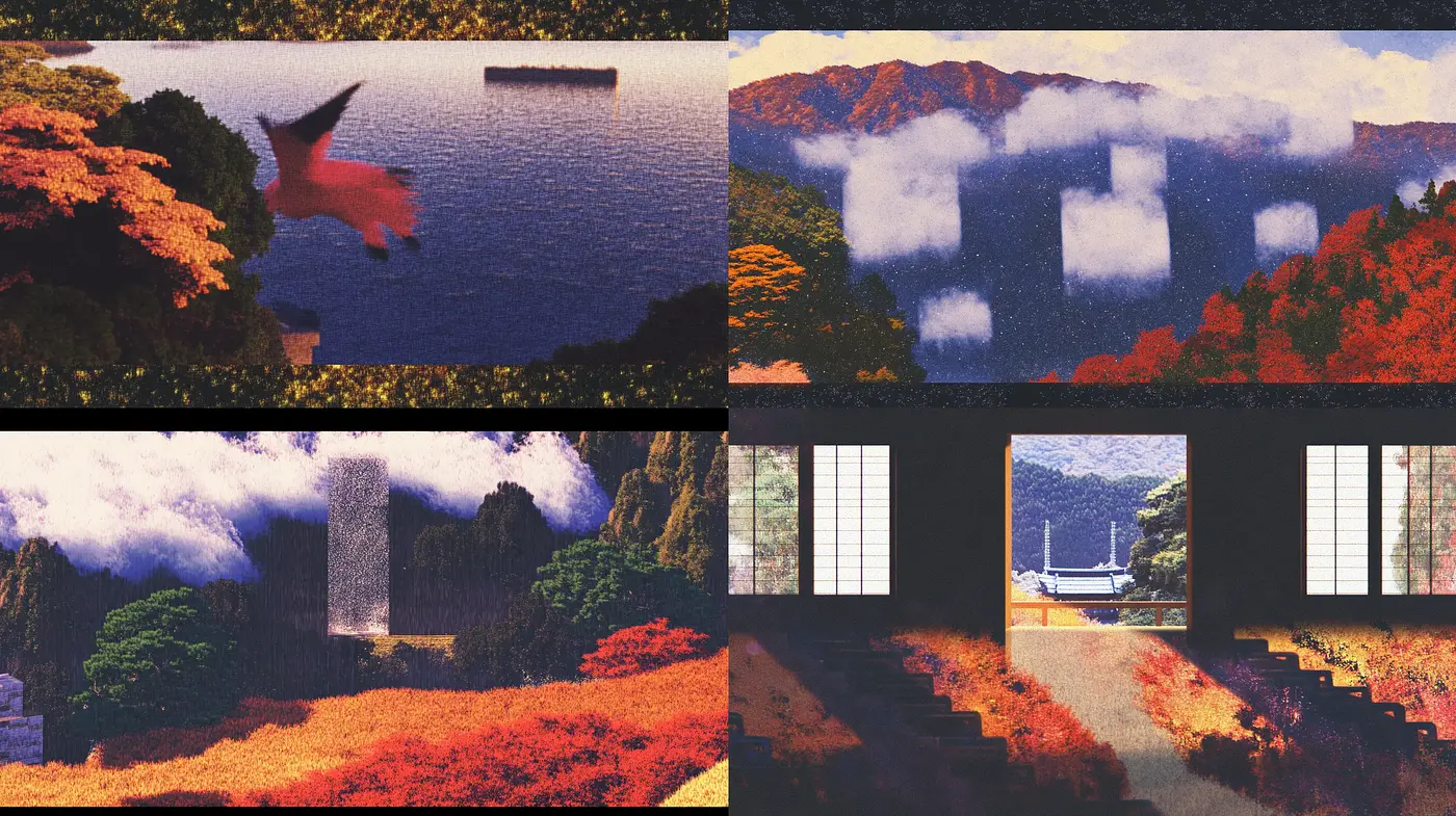 Autumnal Hues in Pixelated Dreamscapes: A Homage to Digital Impressionism - Midjourney sref style
