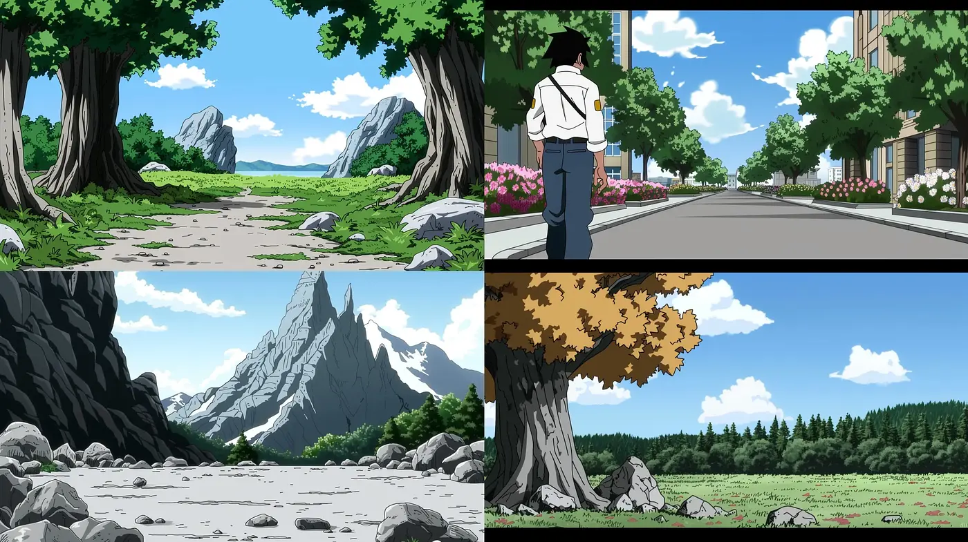 Serene Cell-Shaded Vistas with a Ghibli-esque Essence - Midjourney sref style