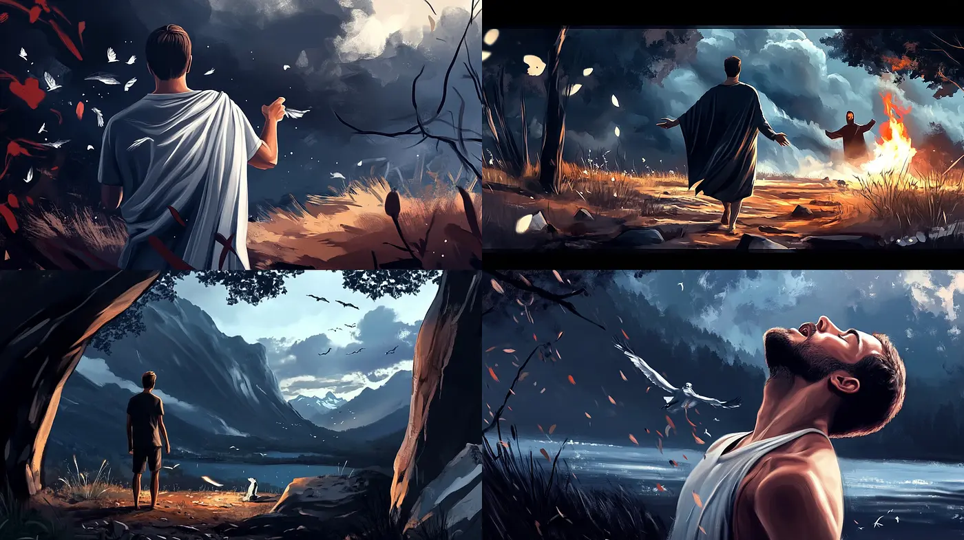 Dramatic yet contemplative saga with elements of classical artistry - Midjourney sref style