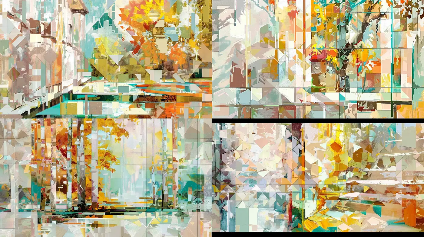 Abstract Geometric Autumnal Hues - Midjourney sref style