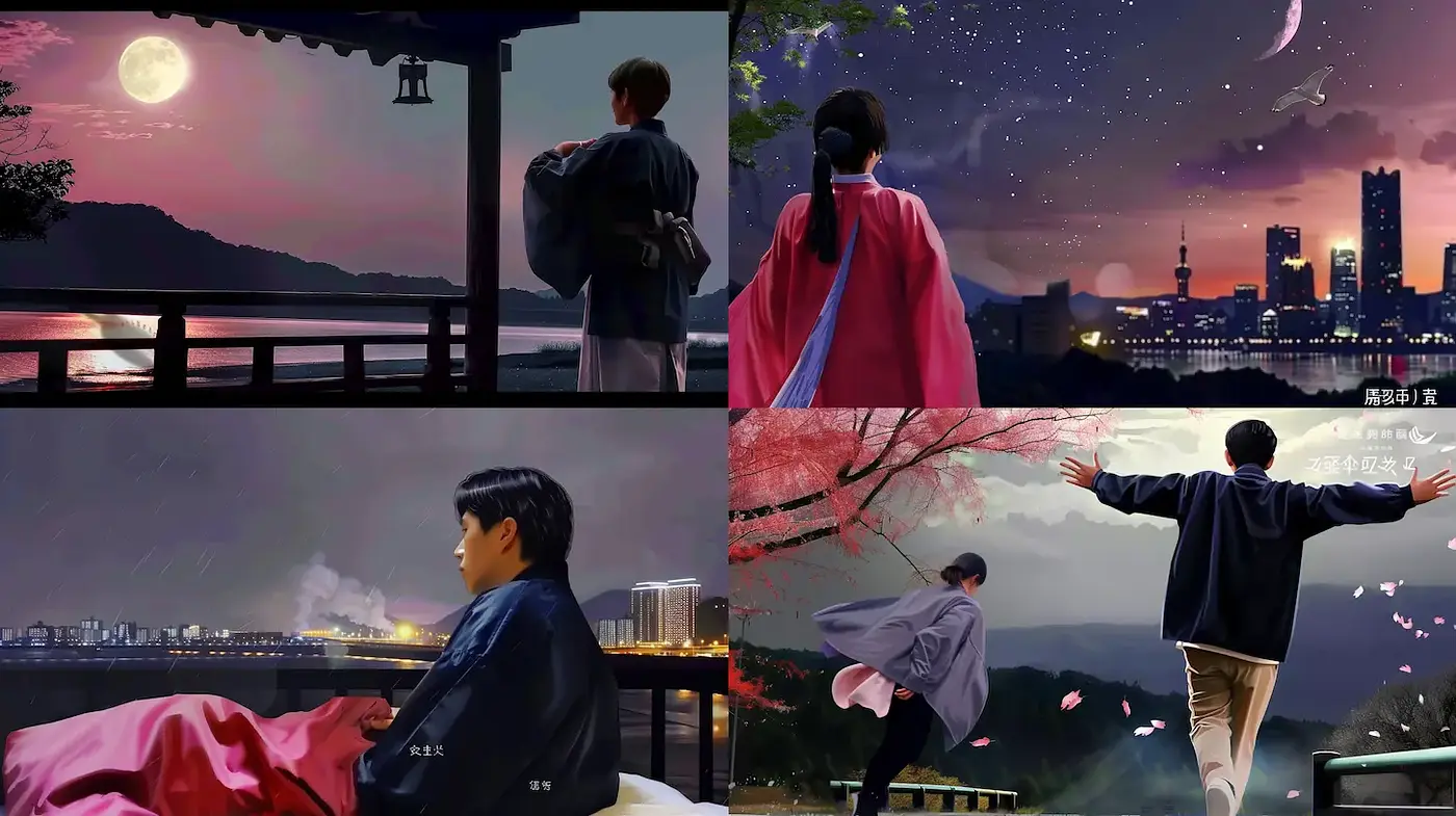 Sublime Atmospheric Scenes with a Blend of Traditional and Modern Elements - Midjourney sref style