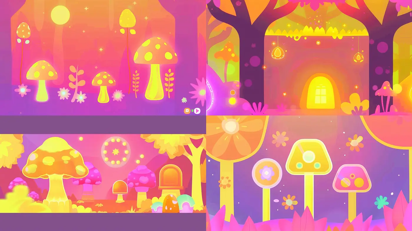 Luminous Fantasy Wonderland: Whimsical Pastel Dreamscape with a Warm Glow - Midjourney sref style
