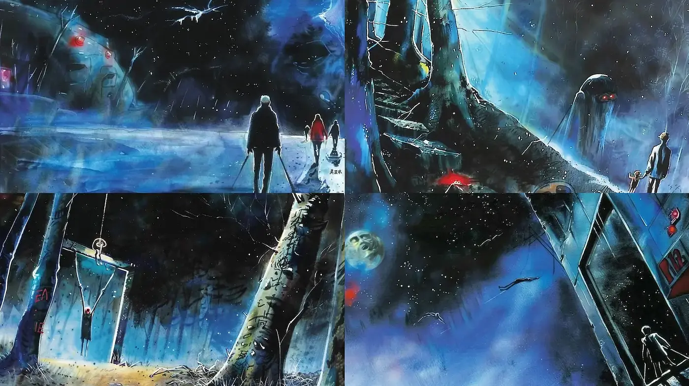 Mysterious and haunting atmospheric landscapes with dreamlike qualities - Midjourney sref style