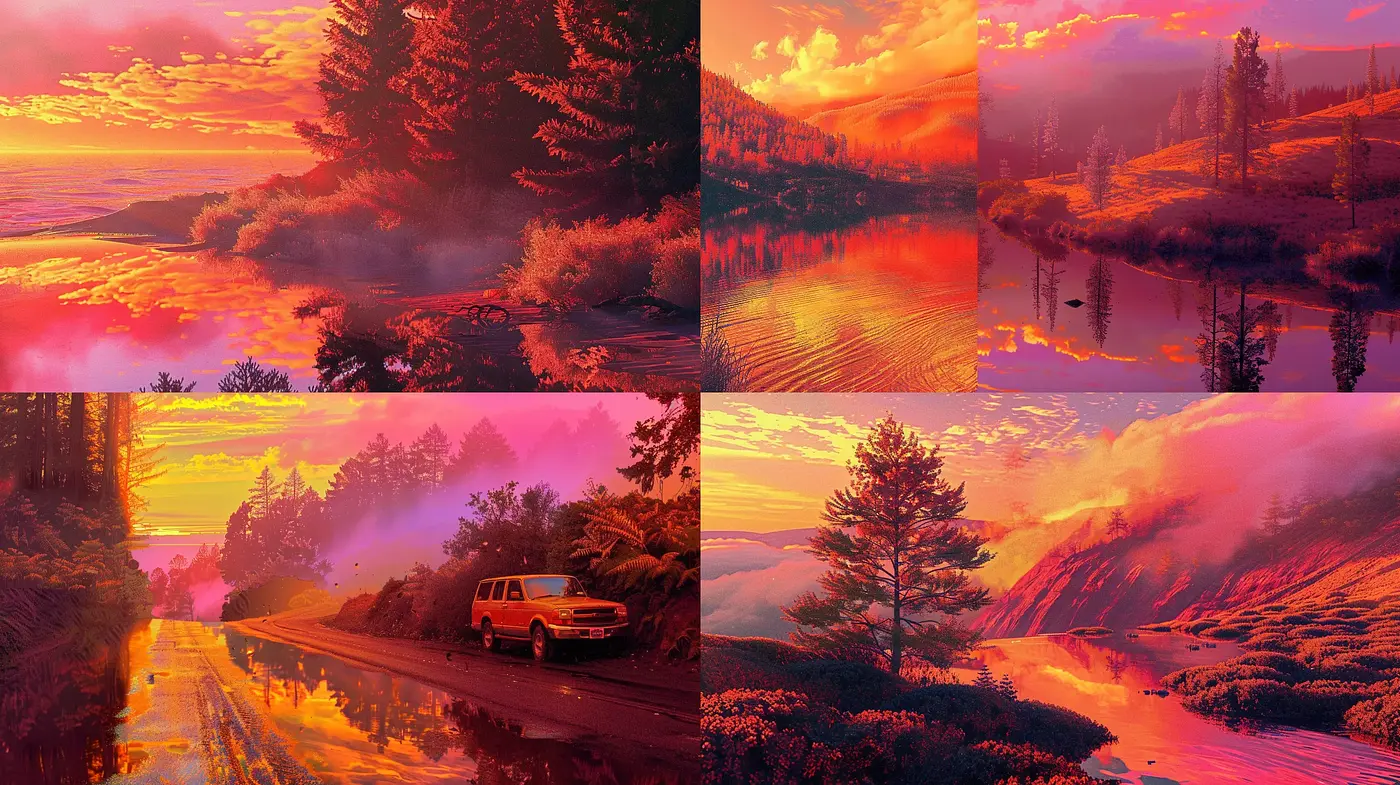 Consistent Twilight Ambience in Surreal Landscapes - Midjourney sref style