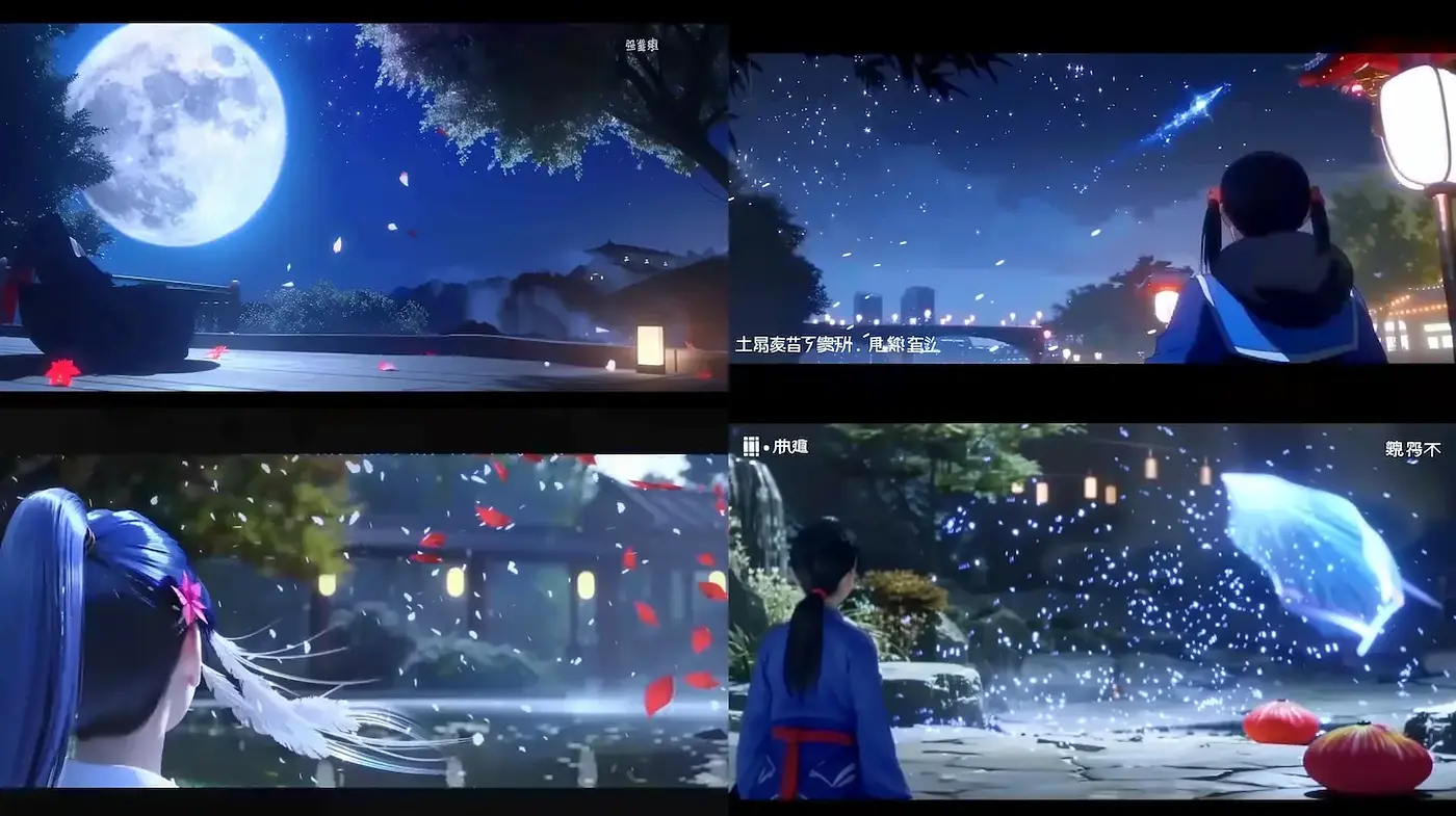Serene Nightscapes with a Mystical Atmosphere and Vibrant Textures - Midjourney sref style
