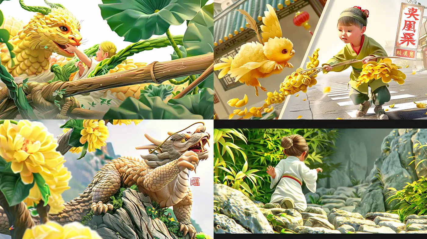Mythical Serenity in Lush Vividness: An Exploration of Eastern Aesthetics and Nature's Harmony - Midjourney sref style