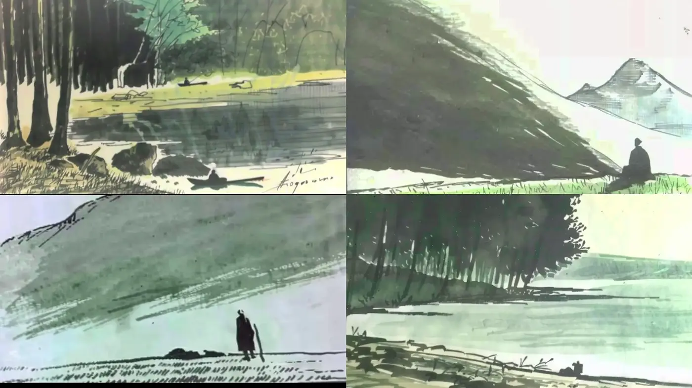 Serene Ink-Wash Landscape Fusion - Midjourney sref style
