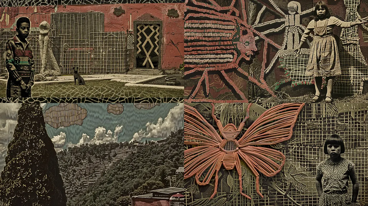 Sepia-Toned Tapestry of Surrealism and Enigmatic Patterns - Midjourney sref style