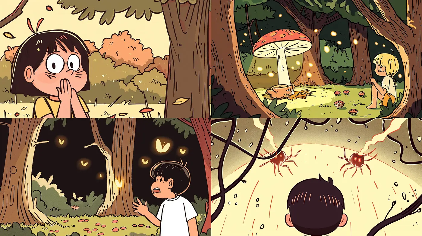 Enchanting Storybook Illustrations with Consistent Whimsical Fantasy Elements - Midjourney sref style
