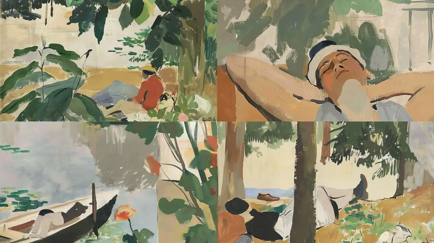 Idyllic Serenity in Strokes of Impressionist Reverie - Midjourney sref style