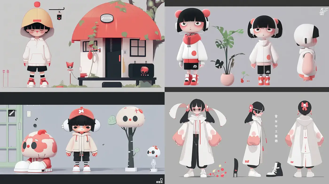 Playful and Whimsical Character Design with Soft Color Palette - Midjourney sref style
