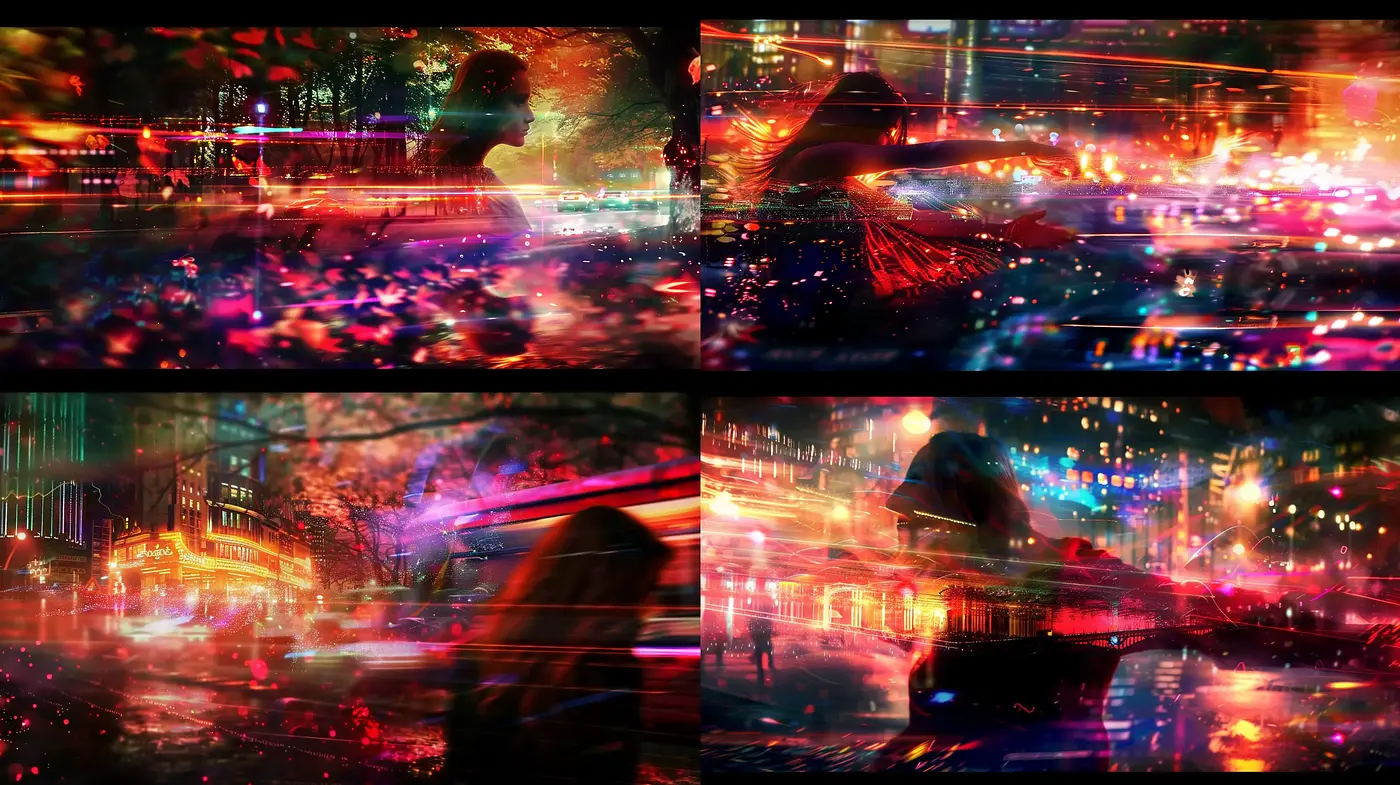 Neo-Tokyo Nightscape: A Cyberpunk Tapestry of Light and Shadow - Midjourney sref style