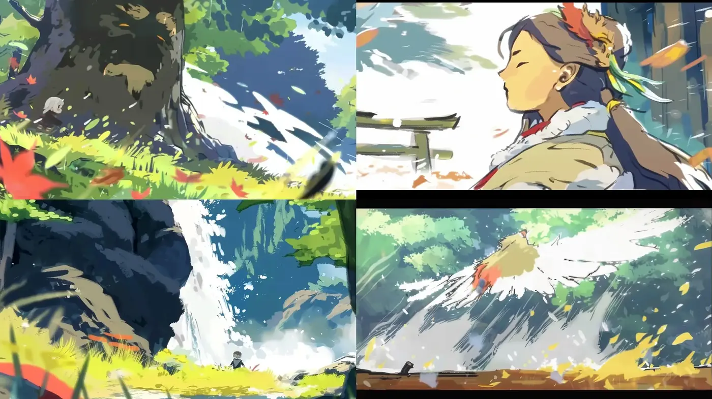 Expressive Brushwork and Vivid Nature in Stylized Animation - Midjourney sref style