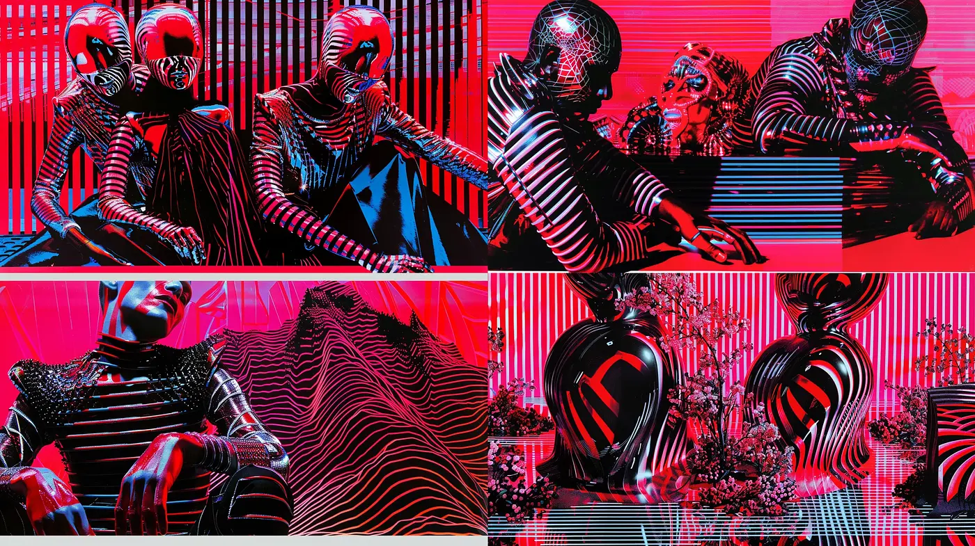 Cyberpunk Glitch: A Fusion of Digital Surrealism with Neon-Noir Elements - Midjourney sref style