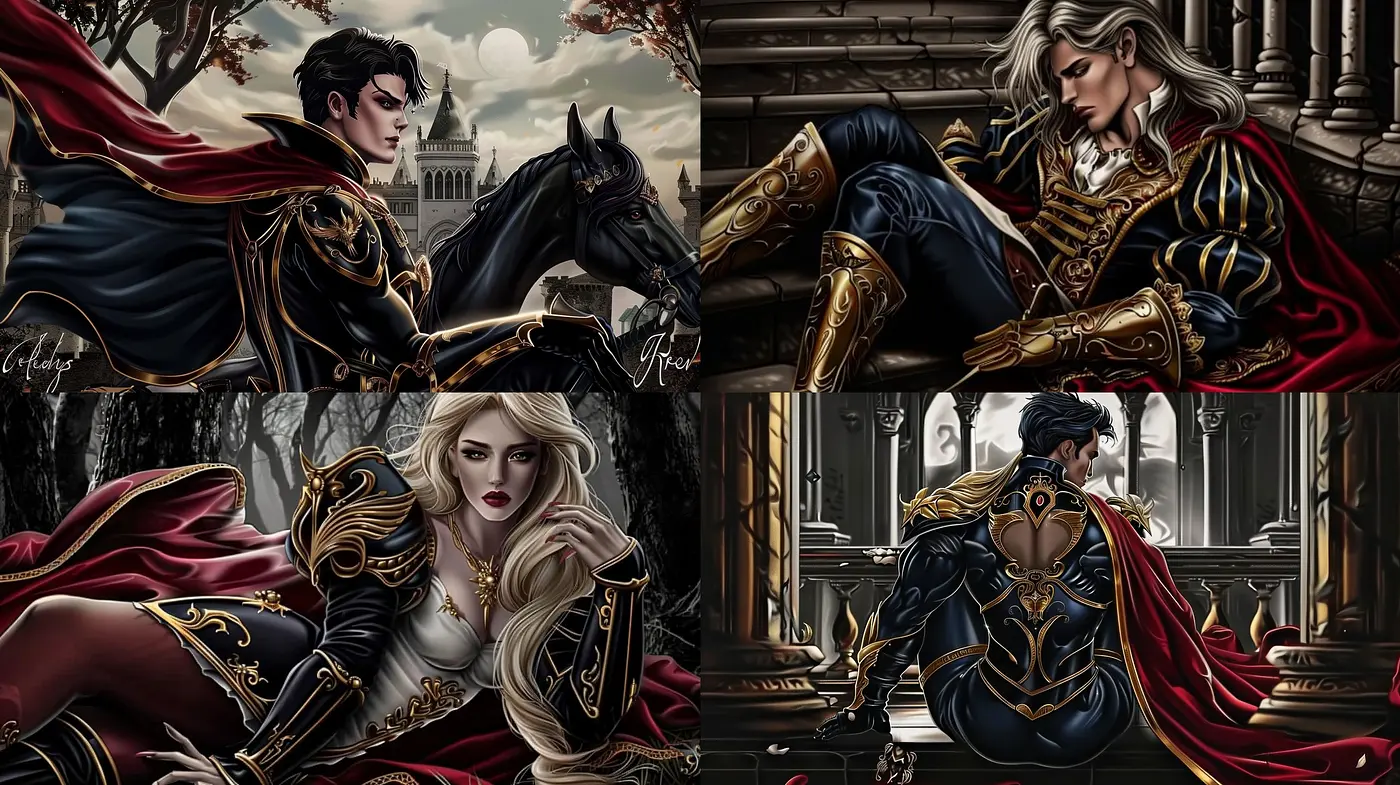 Regal Elegance in Gold and Ebony: A Study in Baroque-Inspired Digital Artistry - Midjourney sref style
