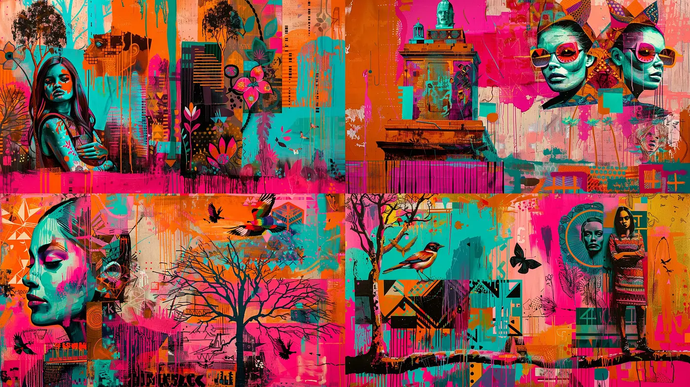 Vibrant Urban Tapestry: A Melange of Street Art Realism and Graphic Novel Aesthetics - Midjourney sref style