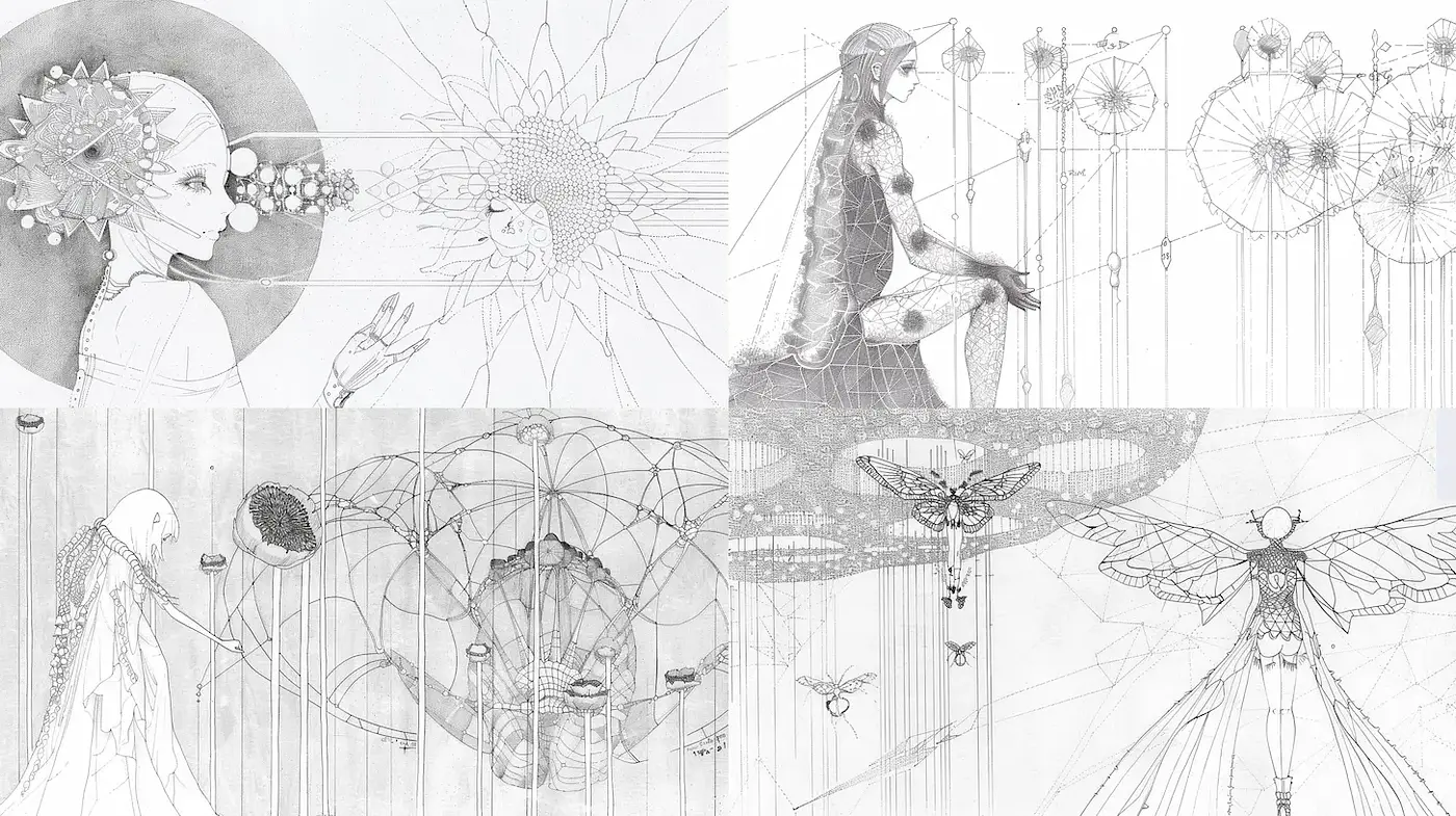 Intricate Surrealism with Ethereal Elements - Midjourney sref style
