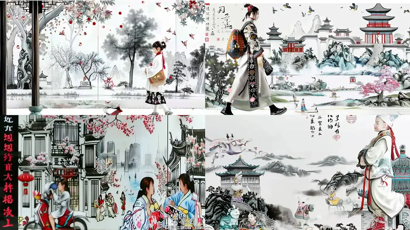 Harmonious blend of traditional Chinese art with modern influences - Midjourney sref style