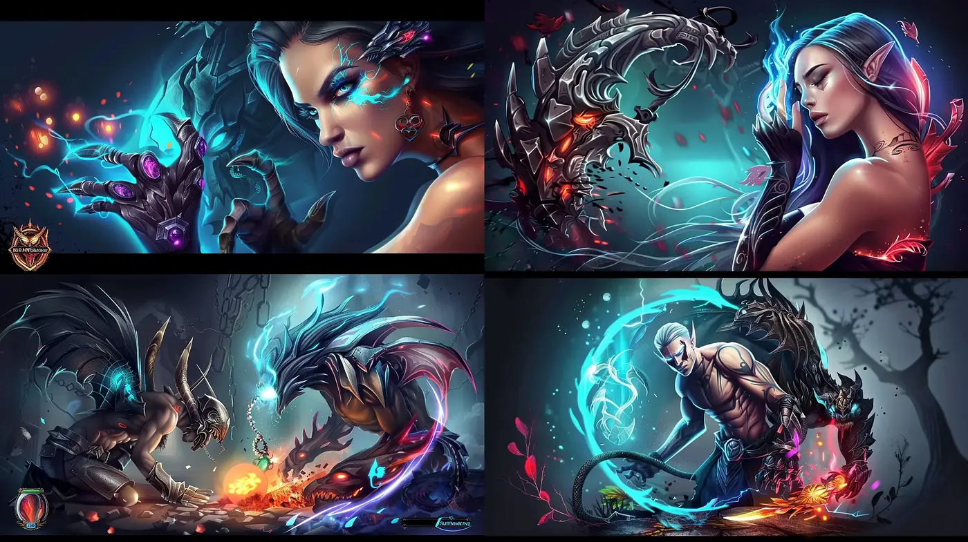 Ethereal Fantasy Glow: A Luminous Synthesis of Vivid Hues and Dynamic Forms - Midjourney sref style