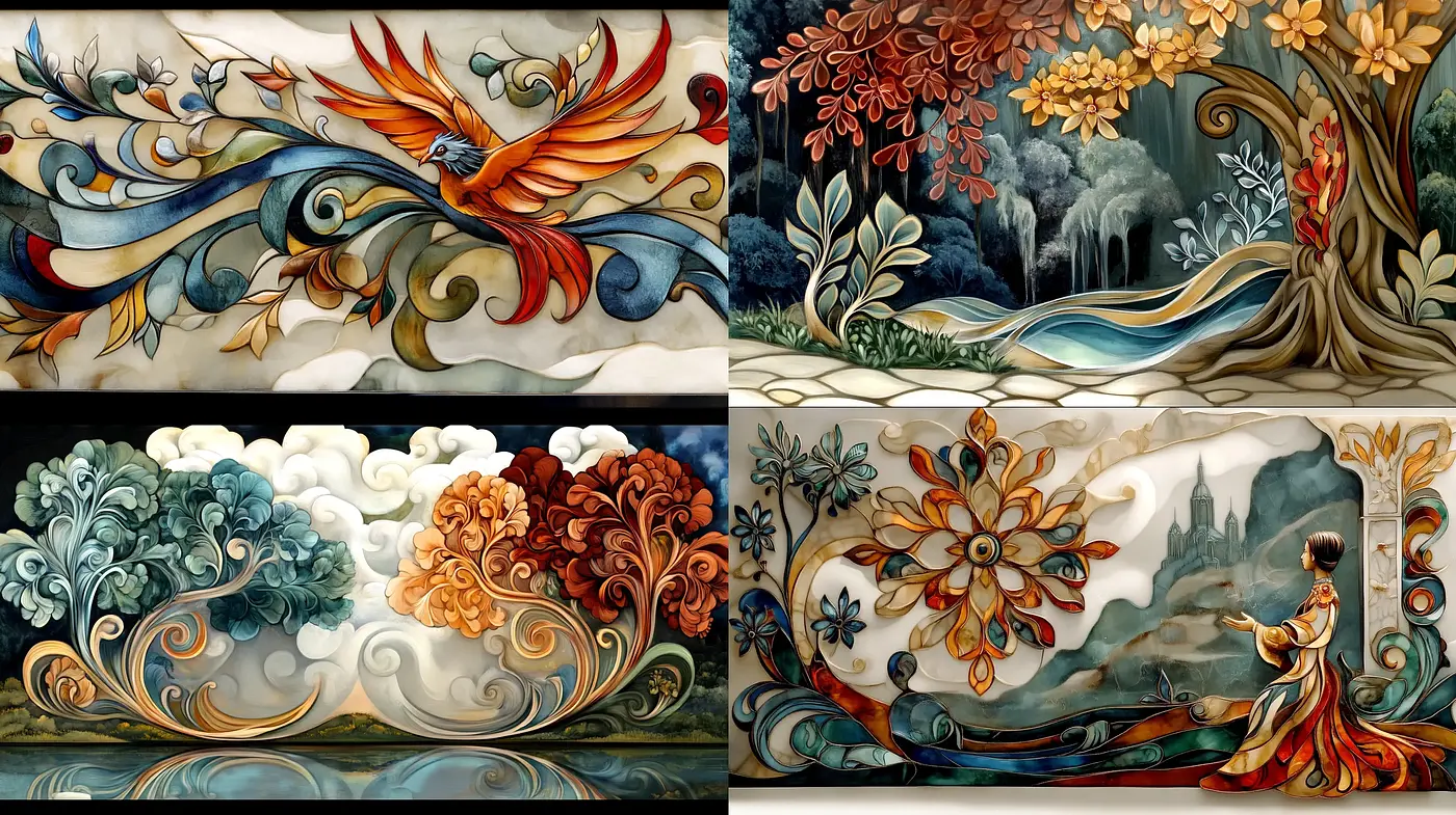 Ethereal Tapestry of Mythical Elegance - Midjourney sref style