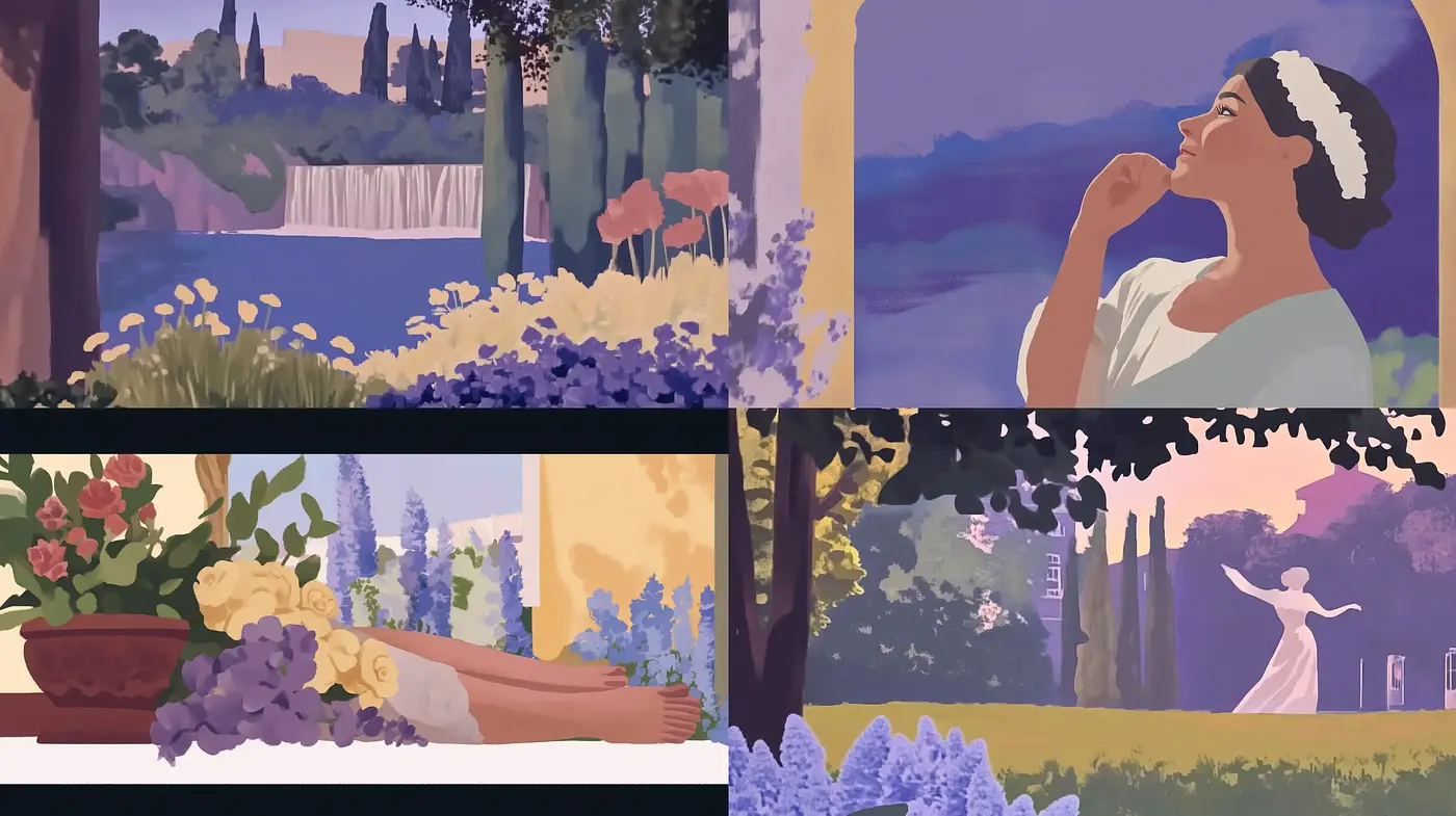 Tranquil Dayscape Impressions with Pastel Undertones - Midjourney sref style