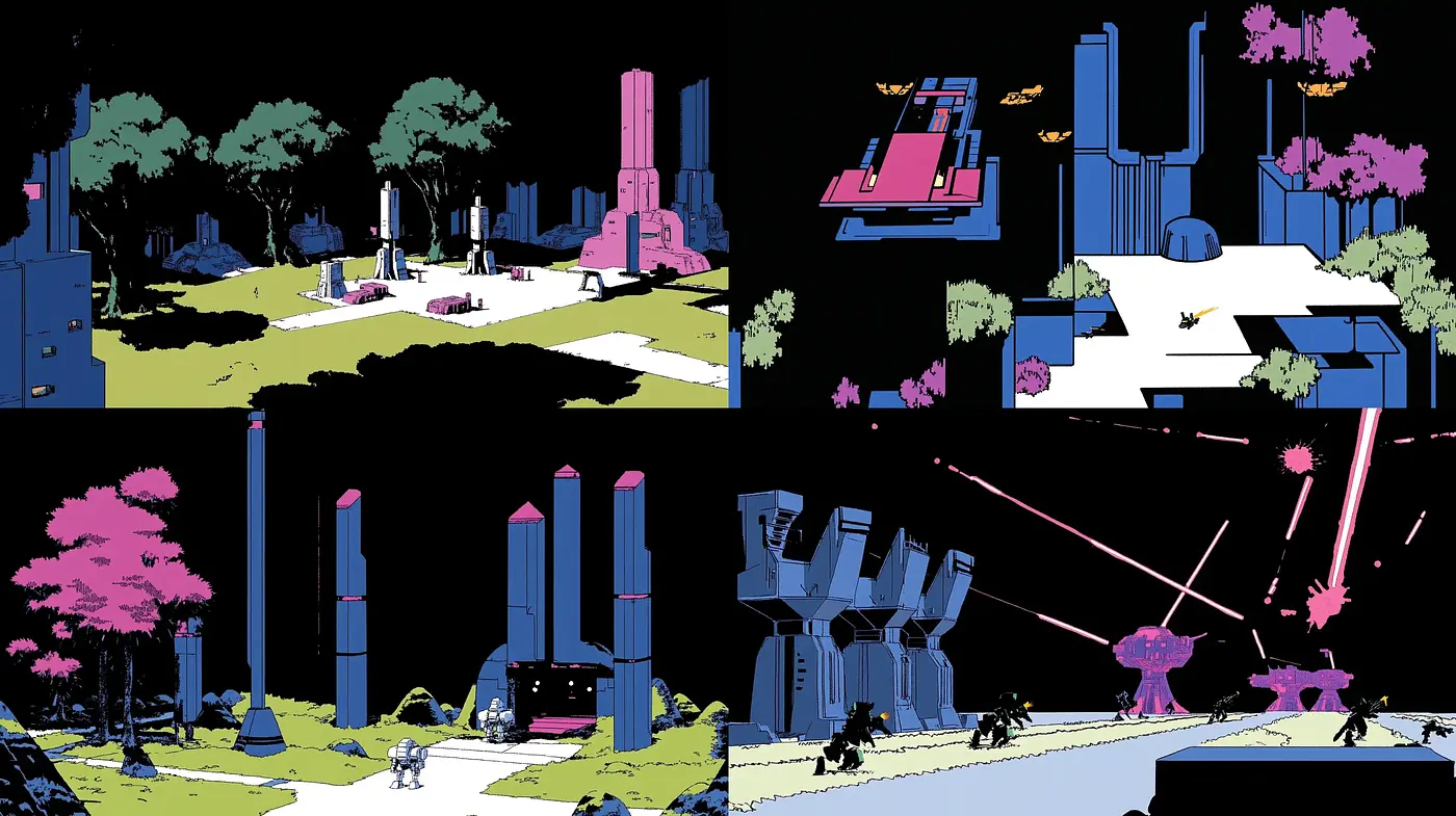 Retrofuturistic Neon Dreamscape: A Synthesis of Electronica and Cyberpunk Visuals - Midjourney sref style