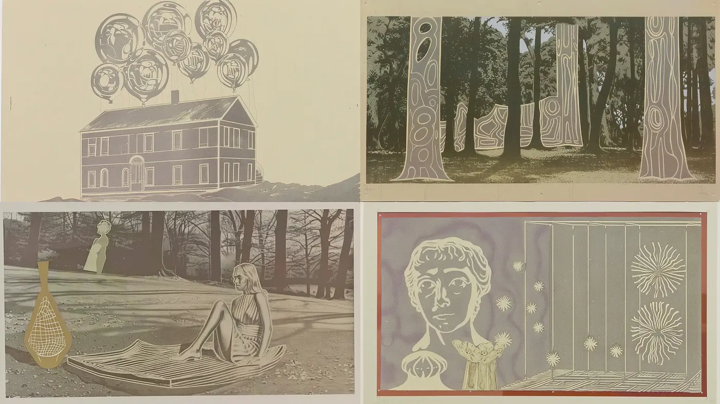 Retro Sepia Tones with Whimsical Etching Aesthetics - Midjourney sref style