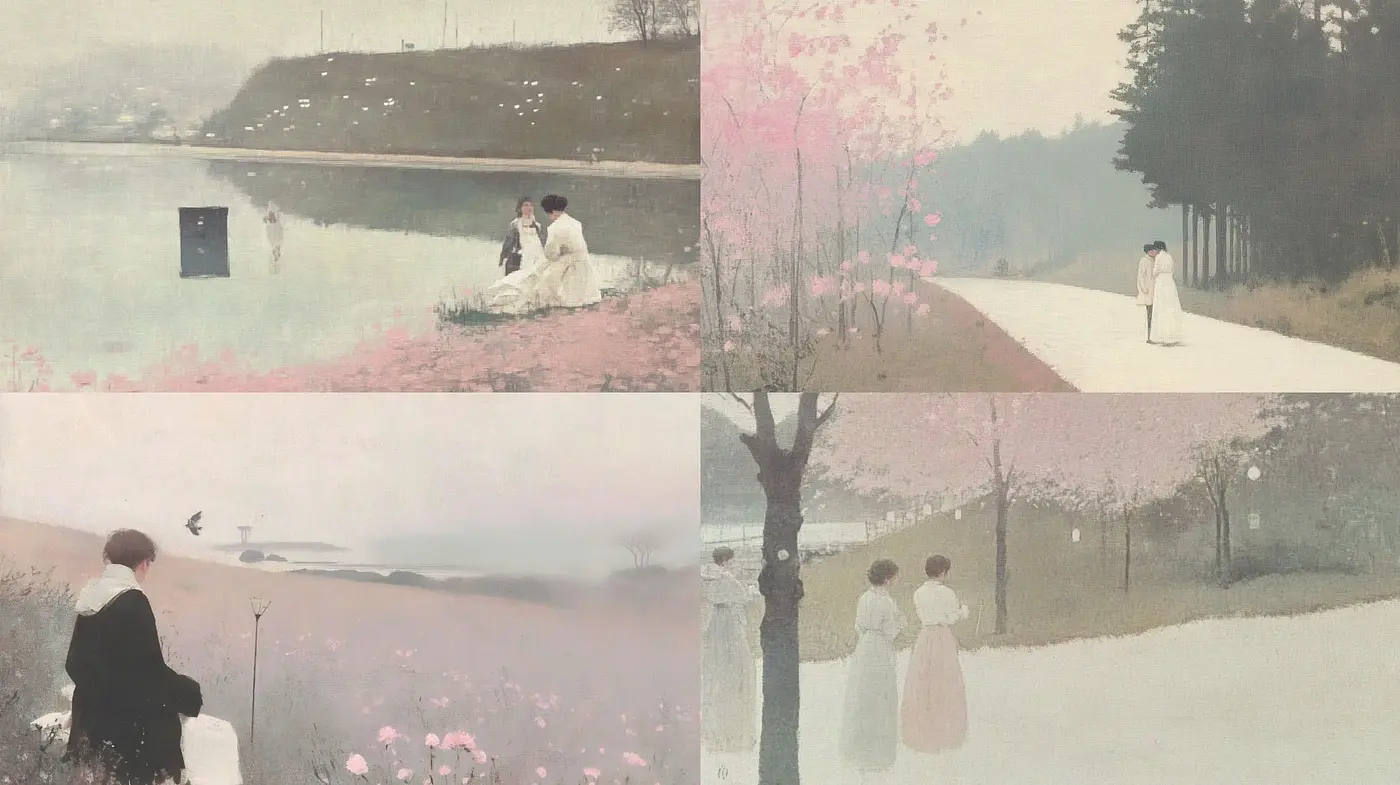 Ephemeral Hues of Tranquility: An Ethereal Pastel Dreamscape - Midjourney sref style