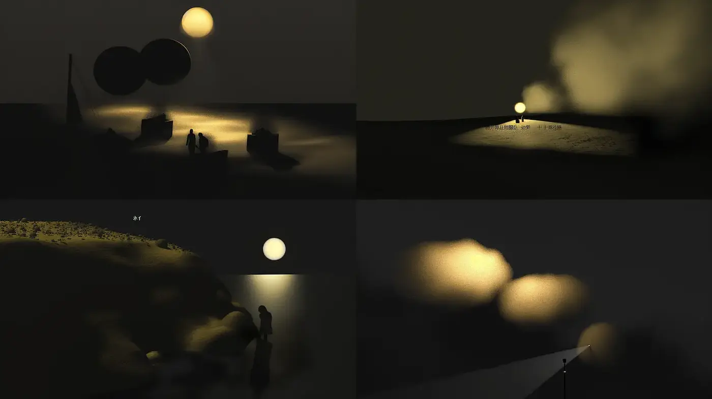 Ethereal and Minimalistic Composition with Dramatic Lighting - Midjourney sref style