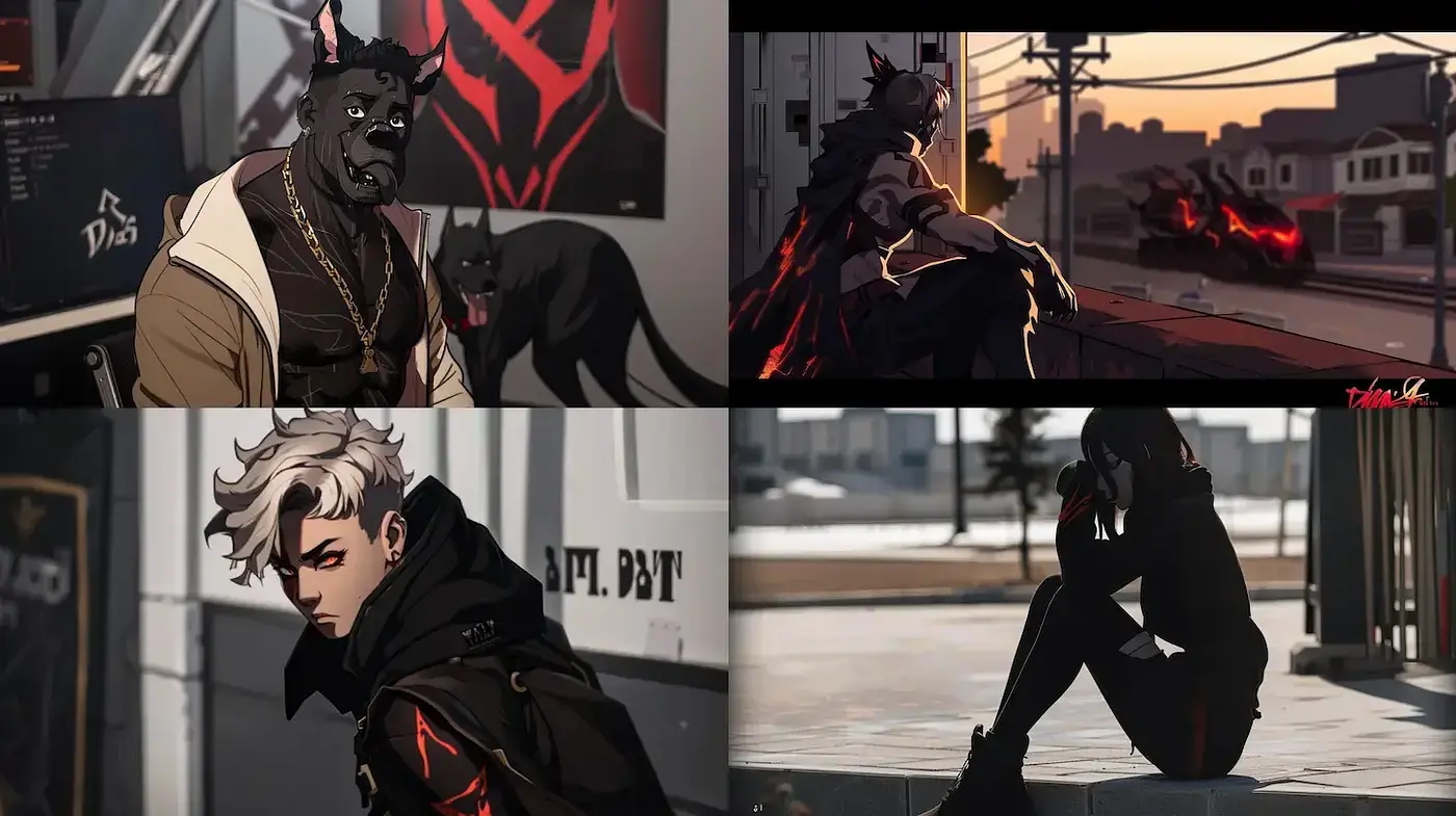 Stylized Urban Fantasy with a Gritty Edge - Midjourney sref style