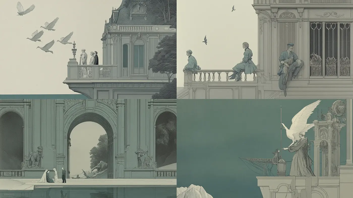 Timeless Serenity in Monochromatic Elegance - Midjourney sref style