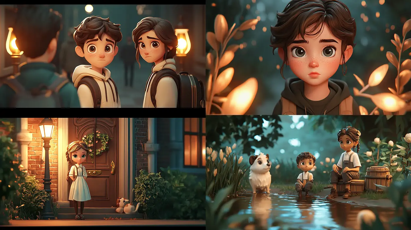 Enchanted Twilight Hues in Stylized 3D Animation - Midjourney sref style